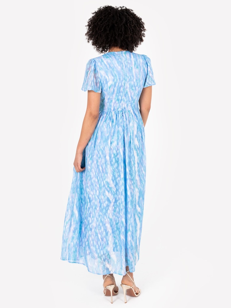 Lovedrobe V-Neck Angel Sleeve Maxi Dress With Trims - Image 2 of 5