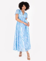 Lovedrobe V-Neck Angel Sleeve Maxi Dress With Trims - Image 5 of 5