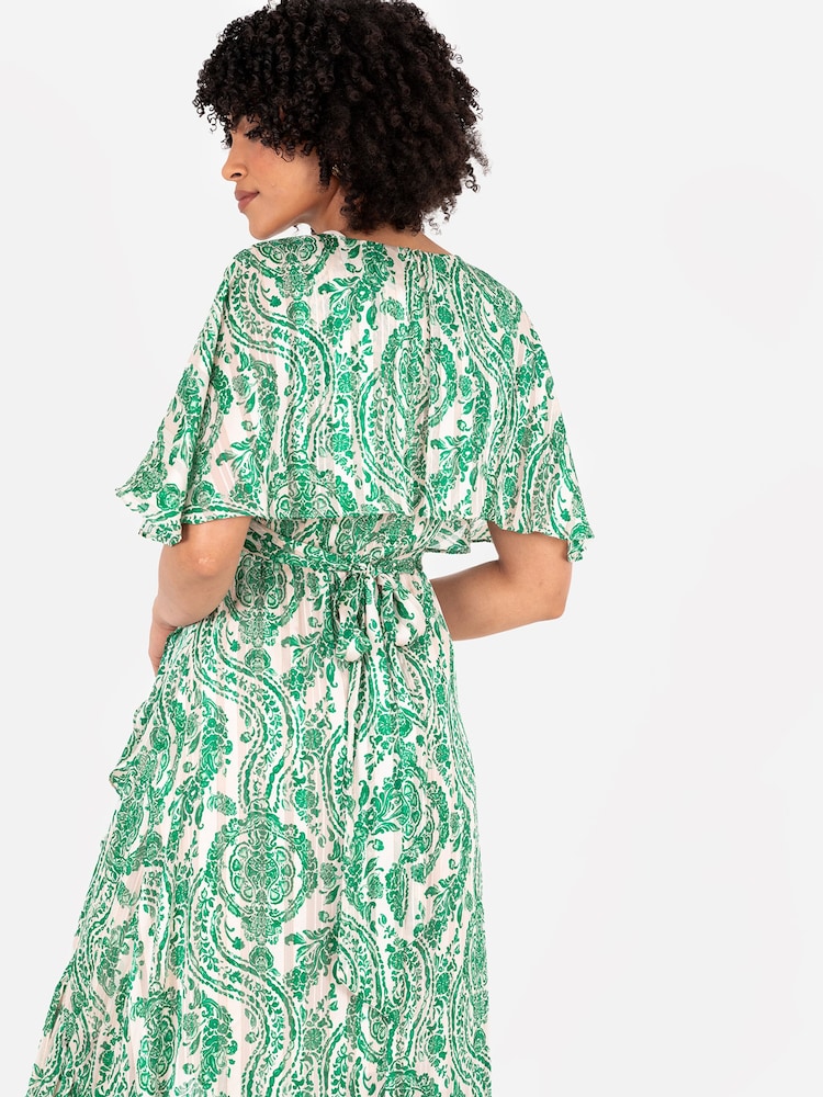 Lovedrobe – Blaues Midaxi-Kleid mit Cape-Ärmeln, Rüschen und Wickelsaum - Bild 5 von 5 Lovedrobe – Blaues Midaxi-Kleid mit Cape-Ärmeln, Rüschen und Wickelsaum - Bild 5 von 5