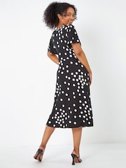 Roman Mărime mică Polka Dot Mulați/Elastici Midi Rochie - Image 2 of 5