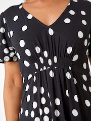 Roman Mărime mică Polka Dot Mulați/Elastici Midi Rochie - Image 5 of 5