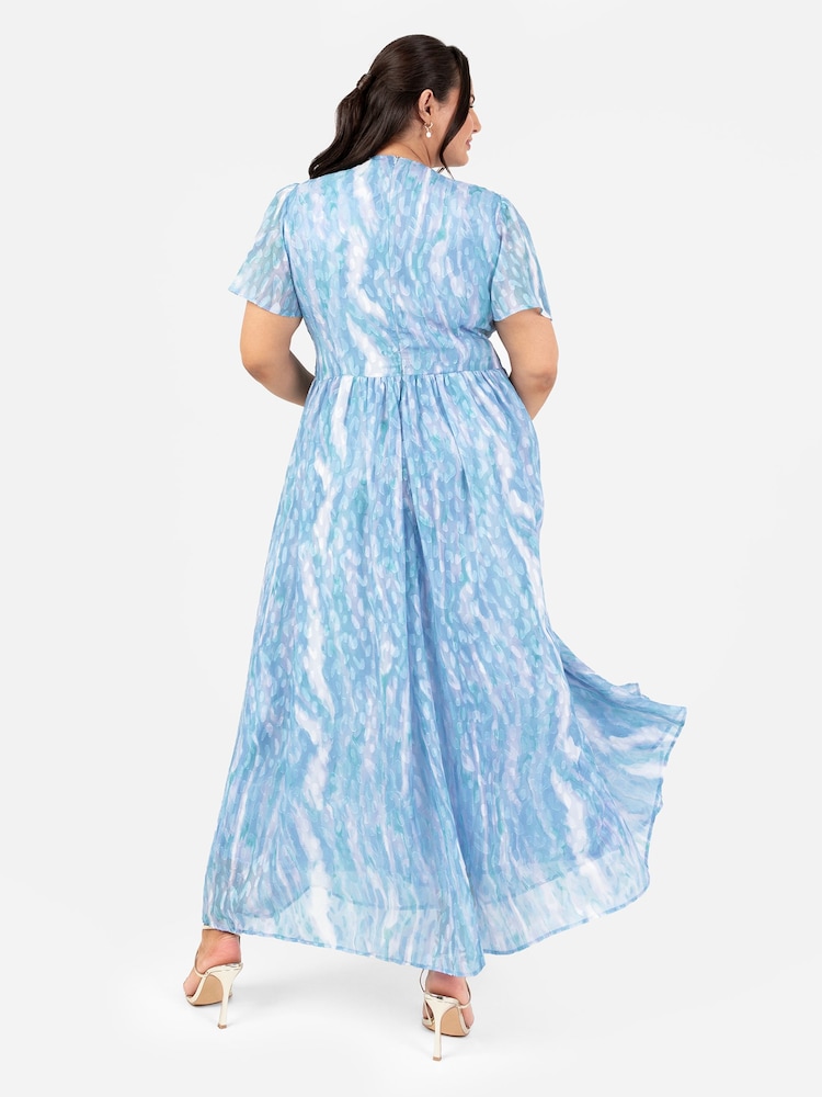 Lovedrobe V-Neck Angel Sleeve Maxi Dress With Trims - Image 2 of 4