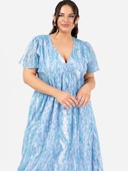 Lovedrobe V-Neck Angel Sleeve Maxi Dress With Trims - Image 3 of 4