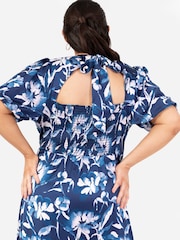 Lovedrobe Wrap Front Puff Sleeve Midaxi Dress - Image 4 of 4