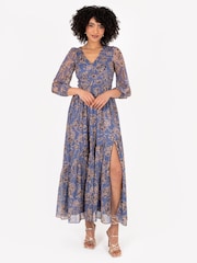 Lovedrobe Pink Wrap Front Maxi Dress With Elasticated Waist Detail - Image 1 of 6