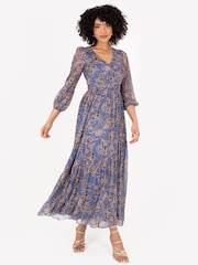 Lovedrobe Pink Wrap Front Maxi Dress With Elasticated Waist Detail - Image 2 of 6