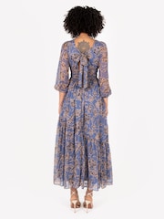 Lovedrobe Pink Wrap Front Maxi Dress With Elasticated Waist Detail - Image 3 of 6