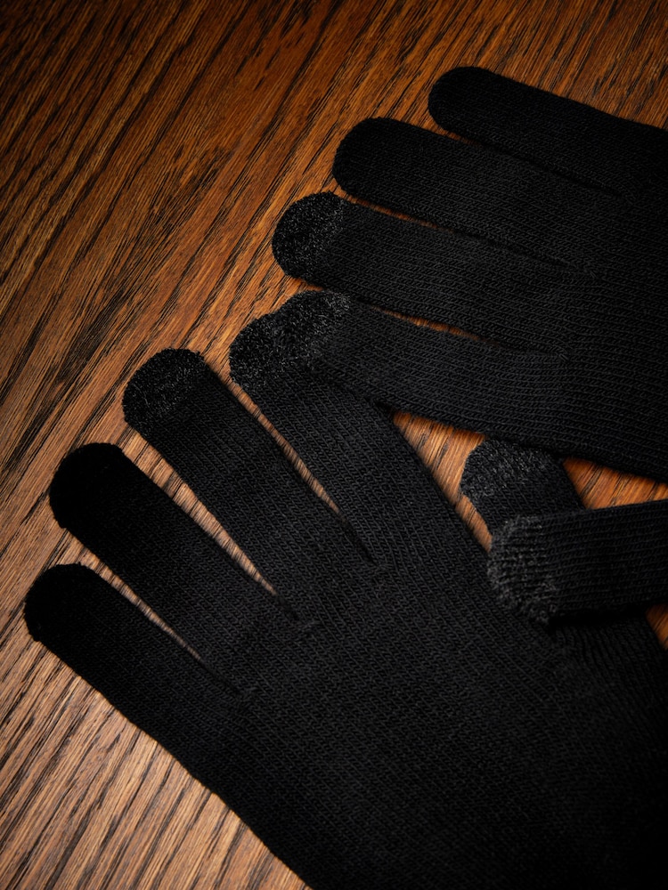 Black Halloween Skeleton Glow In The Dark Gloves - Image 4 of 4