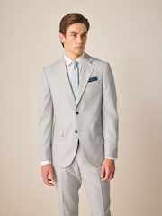 Neutral Slim Fit Textured Suit Jacket - Image 1 of 9