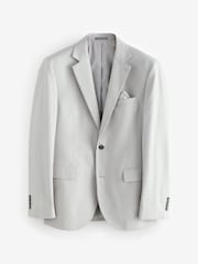 Neutral Slim Fit Textured Suit Jacket - Image 5 of 9