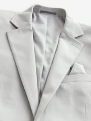 Neutral Slim Fit Textured Suit Jacket - Image 6 of 9