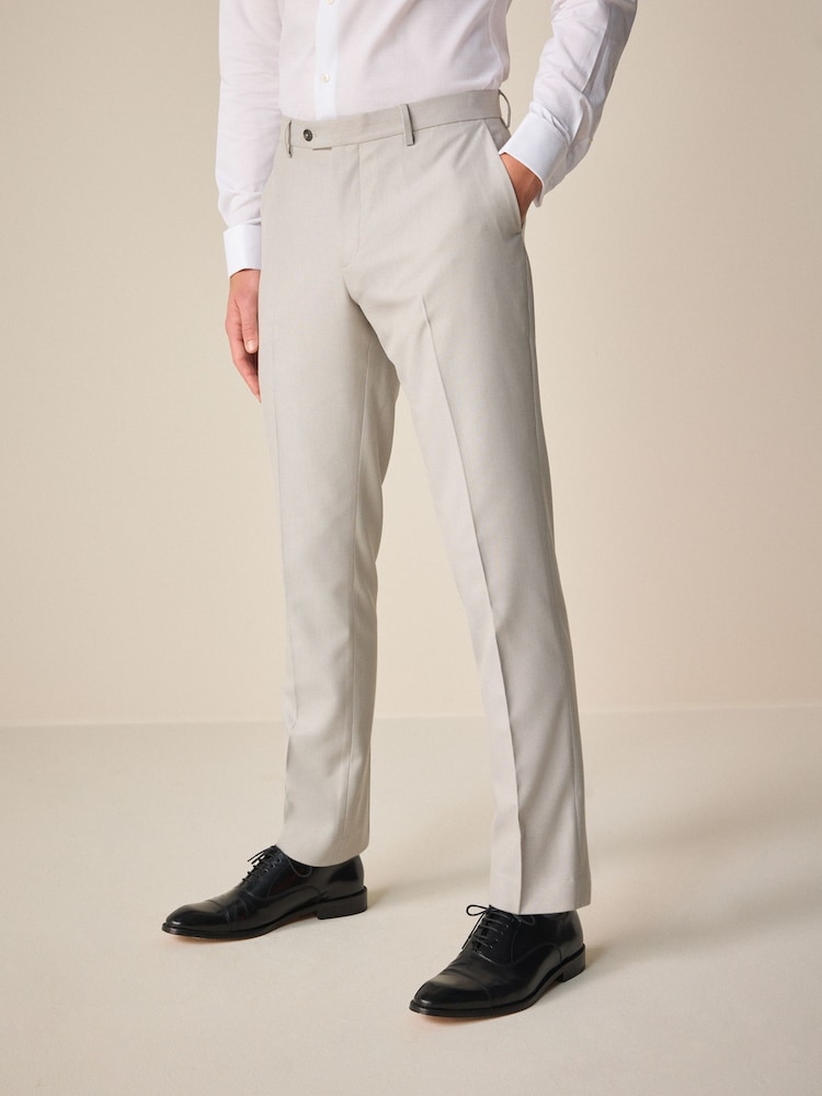 Neutral Slim Fit Textured Suit Trousers - Image 1 of 9