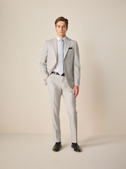 Neutral Slim Fit Textured Suit Trousers - Image 2 of 9