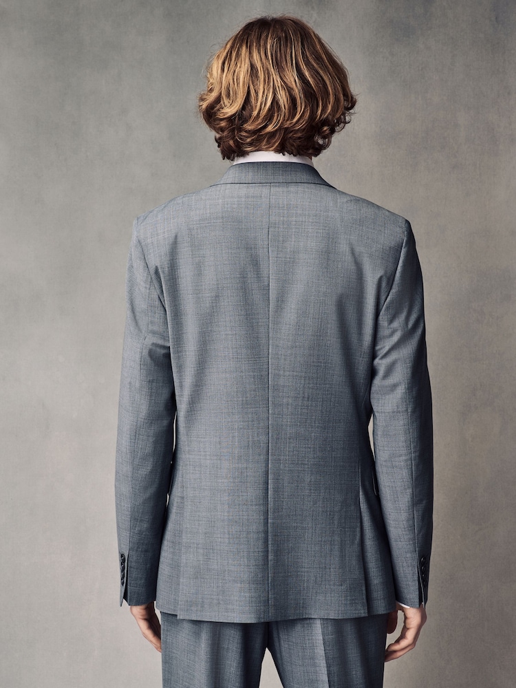 Gris - Coupe ajustée Wool Blend Motionflex Costume Veste - Image 3 of 12