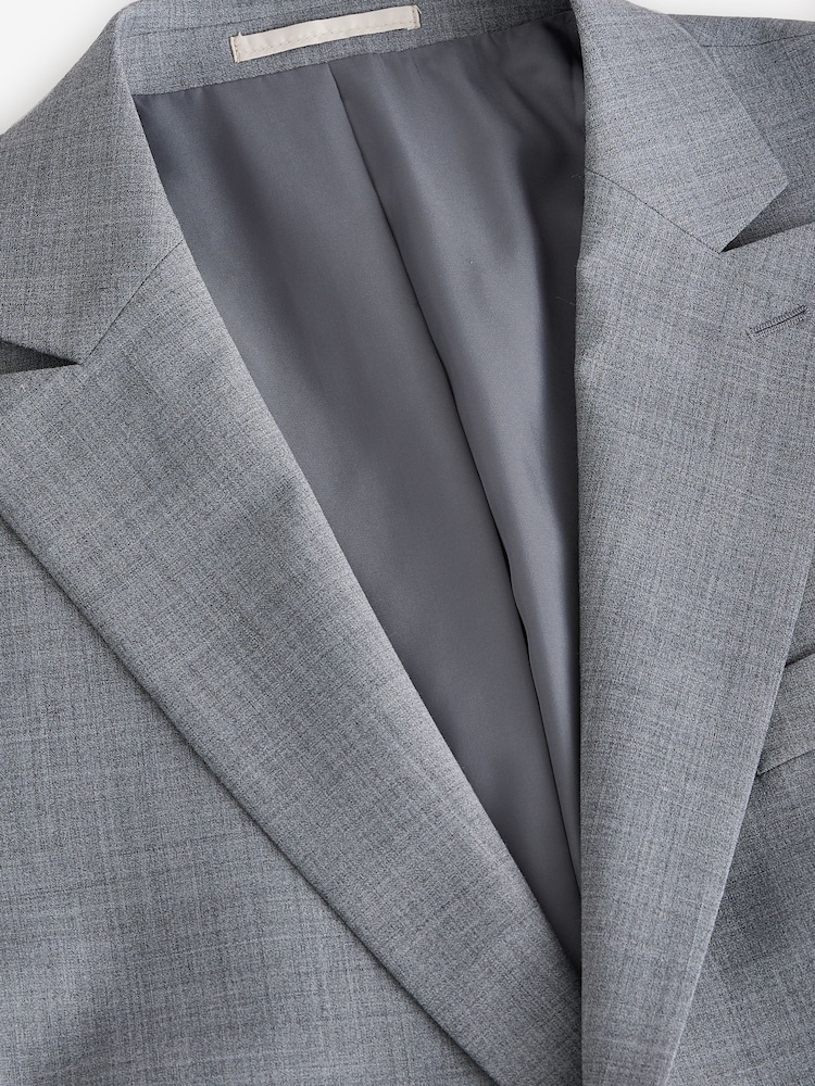 Gris - Coupe ajustée Wool Blend Motionflex Costume Veste - Image 9 of 12