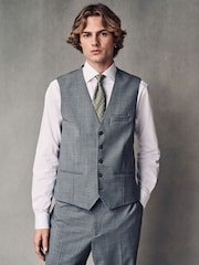 Grey Regular Fit Wool Blend Motionflex Waistcoat - Image 1 of 10
