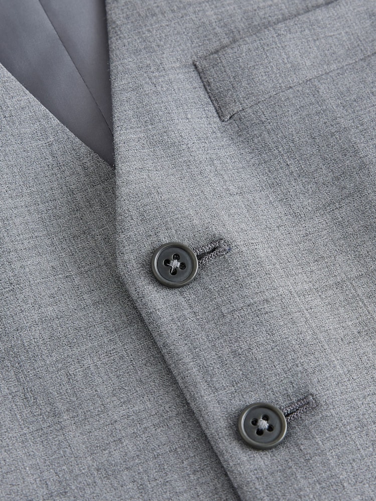 Grey Regular Fit Wool Blend Motionflex Waistcoat - Image 10 of 10