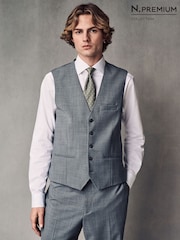 Grau - N. Premium Regular Fit Wool Blend Motionflex Waistcoat - Bild 11 von 11