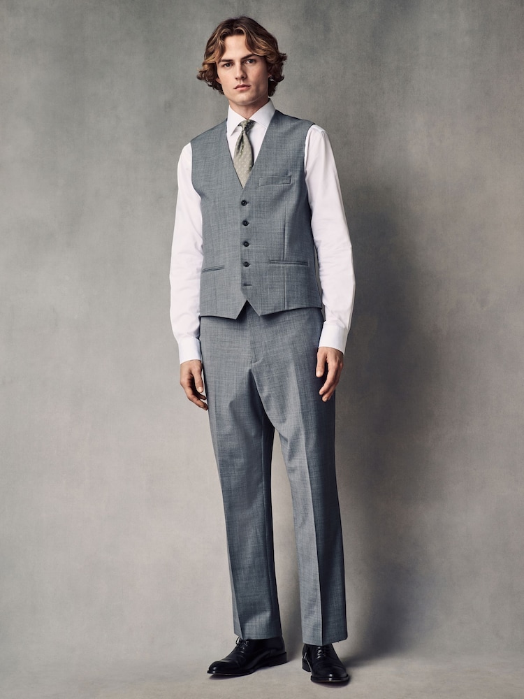 Grey Regular Fit Wool Blend Motionflex Waistcoat - Image 2 of 10