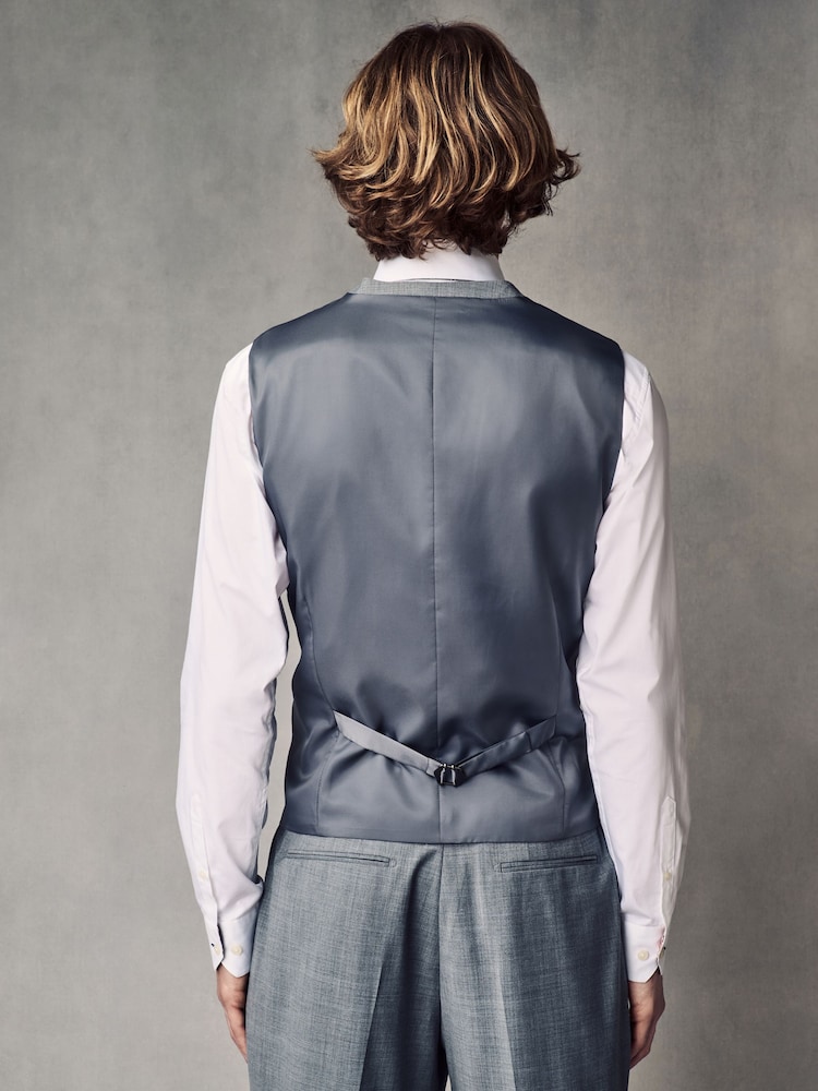 Grijs - Regular Fit Wool Blend Motionflex Waistcoat - Image 3 of 10