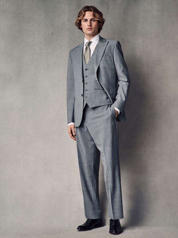 Grijs - Regular Fit Wool Blend Motionflex Waistcoat - Image 4 of 10
