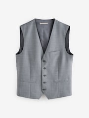 Grey Regular Fit Wool Blend Motionflex Waistcoat - Image 7 of 10