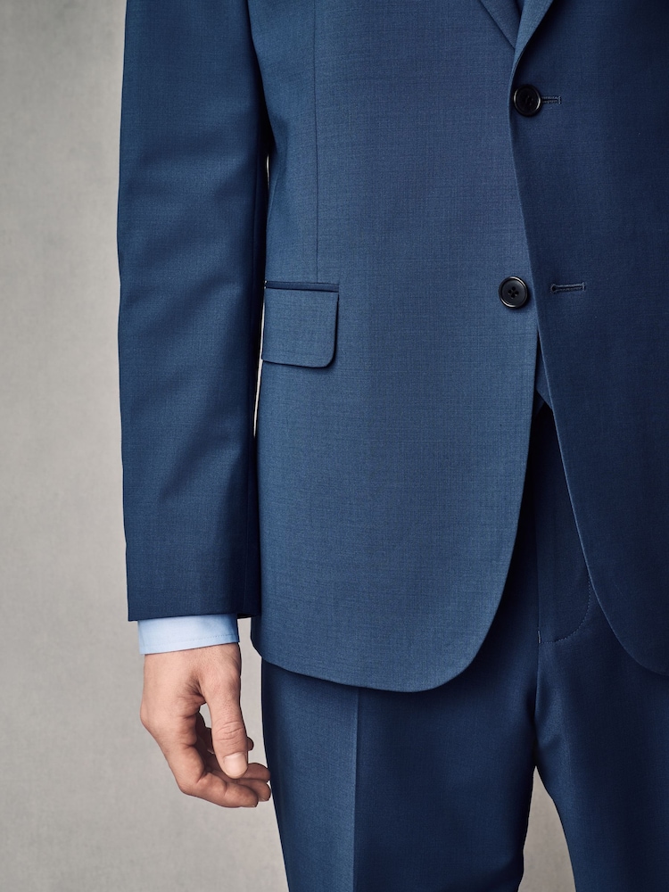 Blauw - Slim Fit Wool Blend Motionflex Suit Jacket - Image 5 of 12
