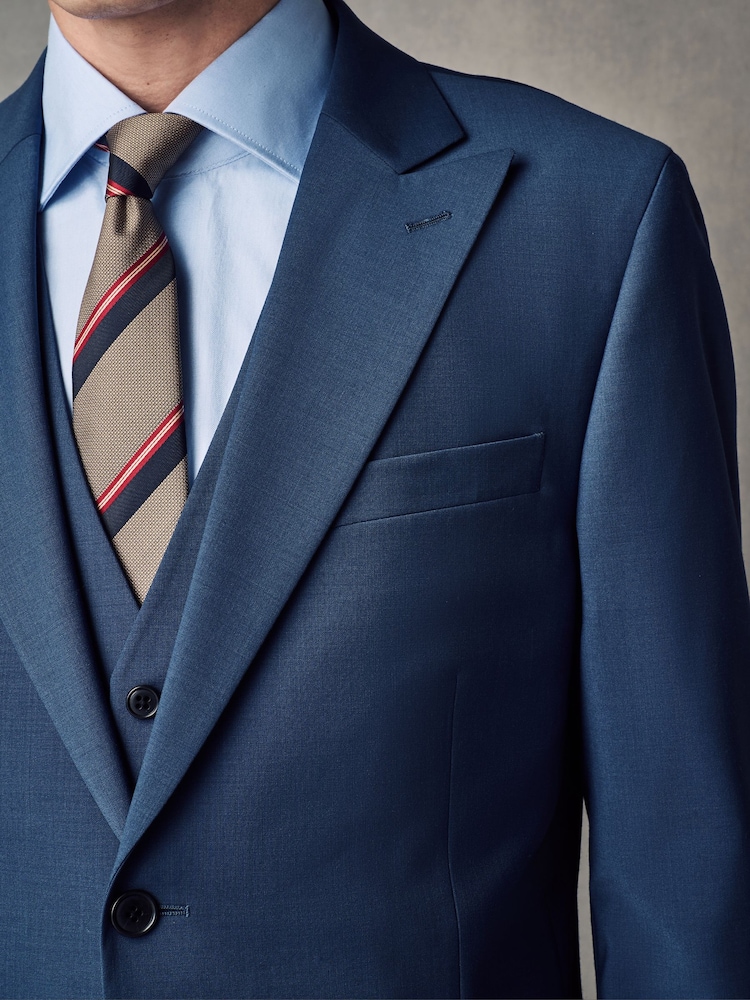 Blauw - Slim Fit Wool Blend Motionflex Suit Jacket - Image 7 of 12