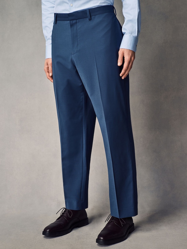 Blue Slim Fit Wool Blend Motionflex Suit Trousers - Image 1 of 9