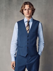 Blauw - Regular Fit Wool Blend Motionflex Waistcoat - Image 1 of 9