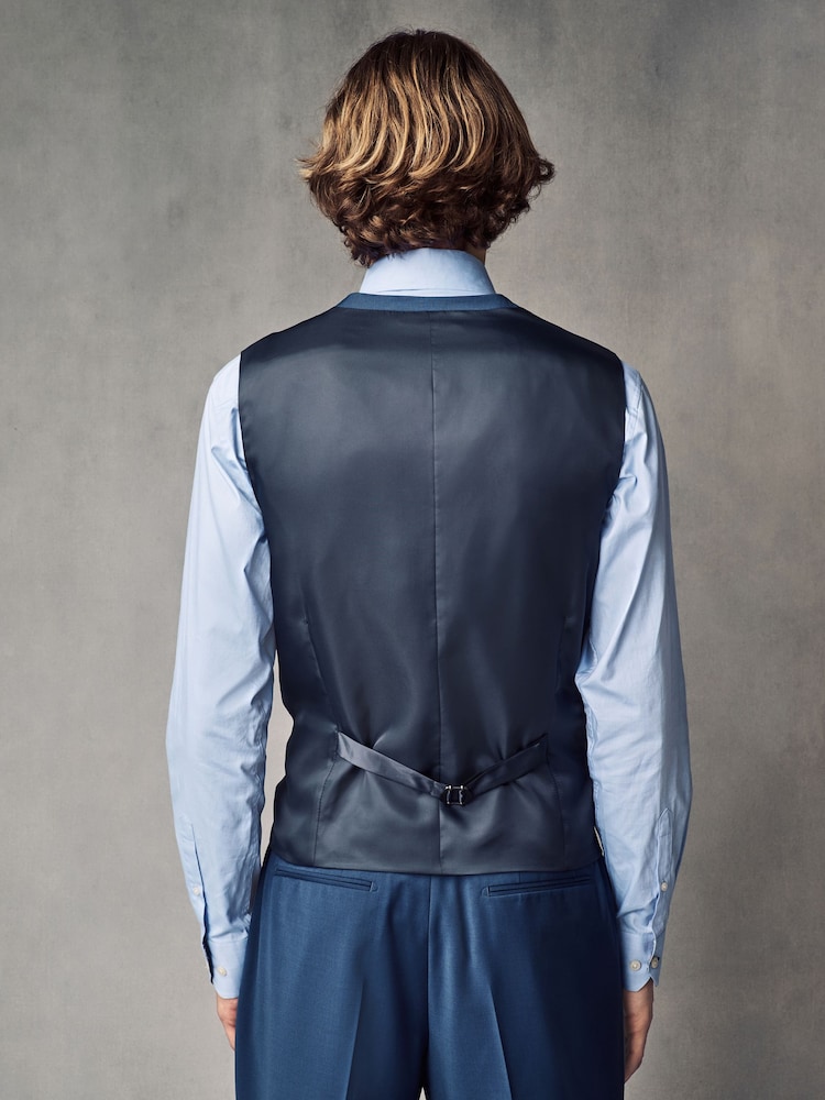 Blauw - Regular Fit Wool Blend Motionflex Waistcoat - Image 3 of 9