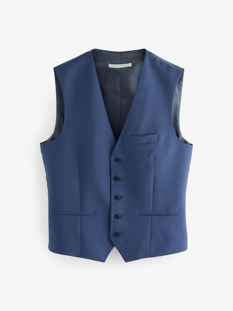 Blauw - Regular Fit Wool Blend Motionflex Waistcoat - Image 6 of 9