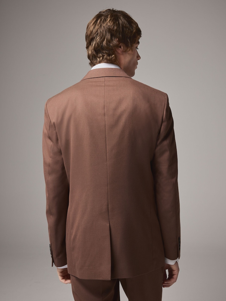 Rouge - Coupe sur mesure - Veste de costume texturée - Image 3 of 5