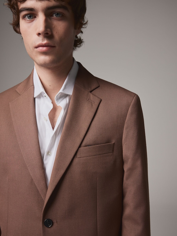 Rouge - Coupe sur mesure - Veste de costume texturée - Image 4 of 5