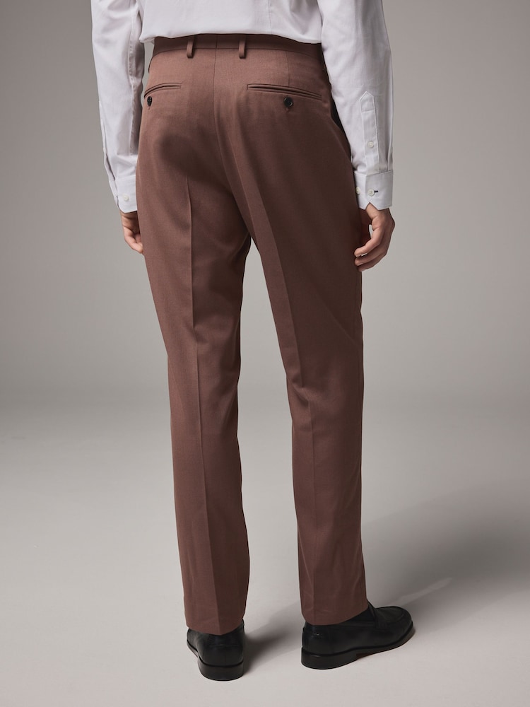 Rouge - Coupe sur mesure - Pantalon de costume texturé - Image 3 of 9