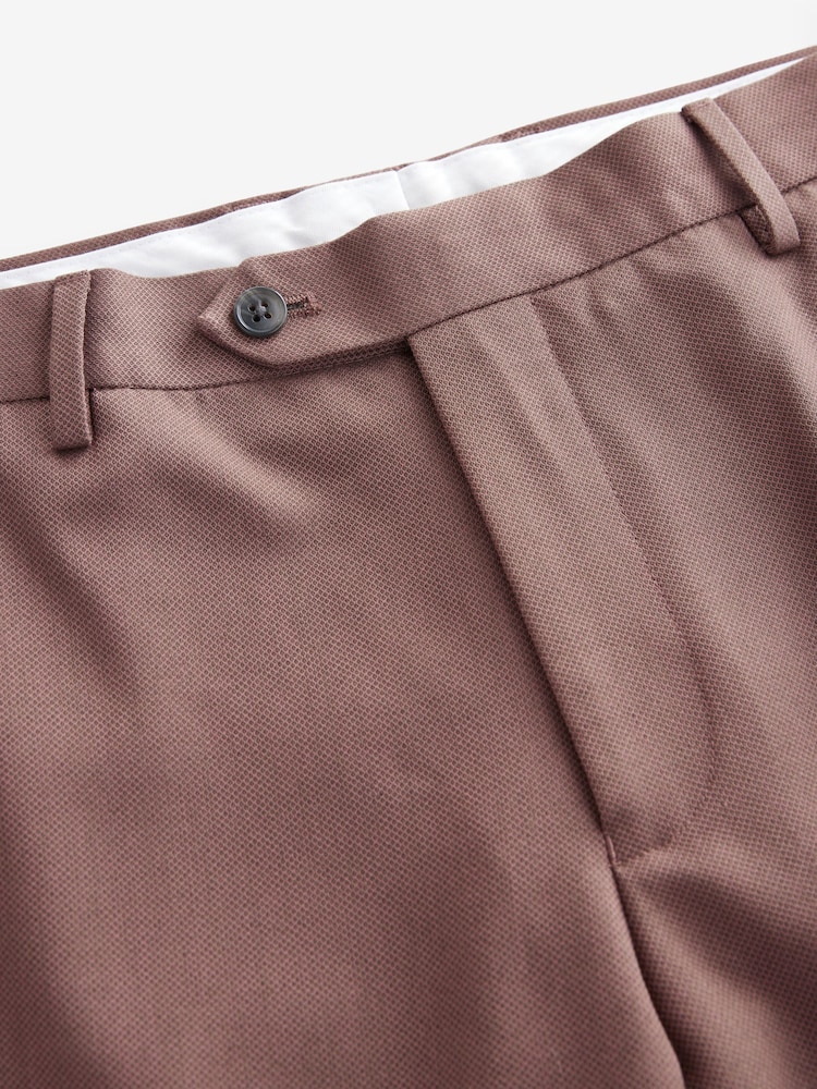 Rouge - Coupe sur mesure - Pantalon de costume texturé - Image 7 of 9