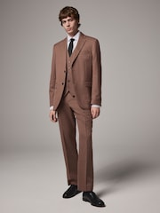Red Textured Suit Waistcoat - Image 2 of 5