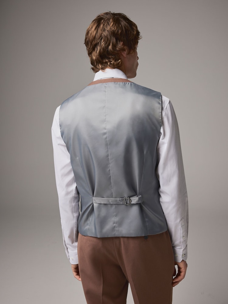 Red Textured Suit Waistcoat - Image 3 of 5