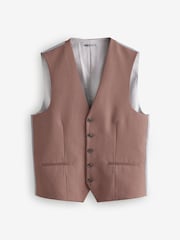 Red Textured Suit Waistcoat - Image 6 of 9