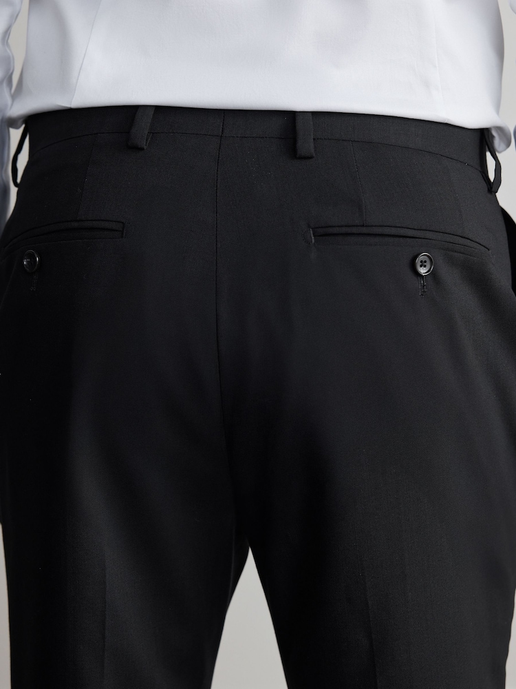 Black Regular Fit Signature Nova Fides Wool Trousers - Image 3 of 4