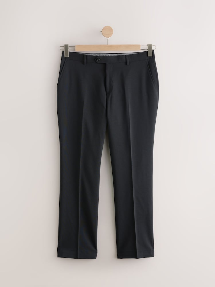 Black Regular Fit Signature Nova Fides 100% Italian Wool Suit Trousers - Image 8 of 8