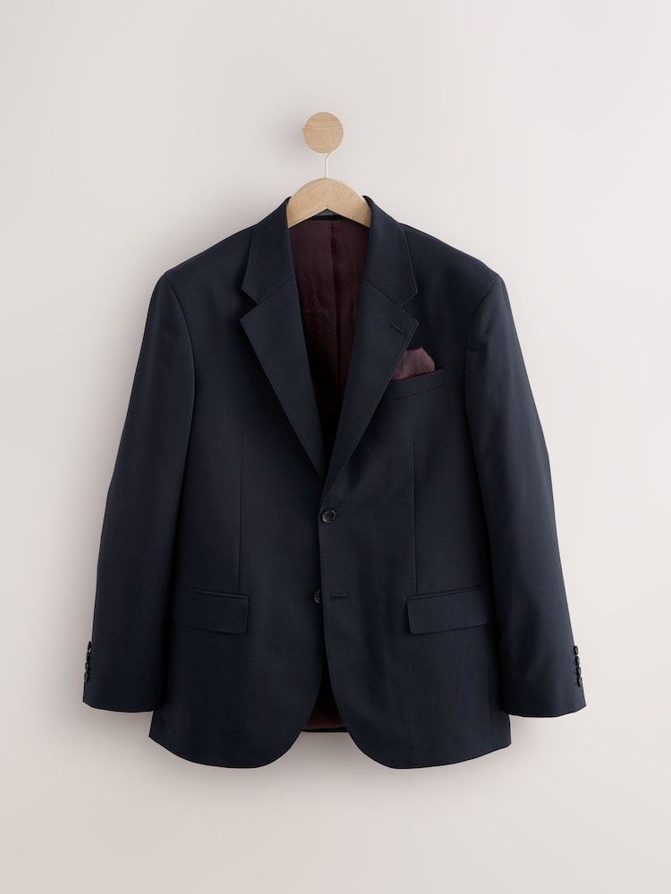 Navy Blue Regular Fit Signature Nova Fides Wool Jacket - Image 5 of 8