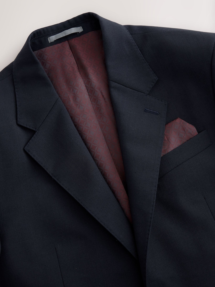 Navy Blue Regular Fit Signature Nova Fides Wool Jacket - Image 7 of 8