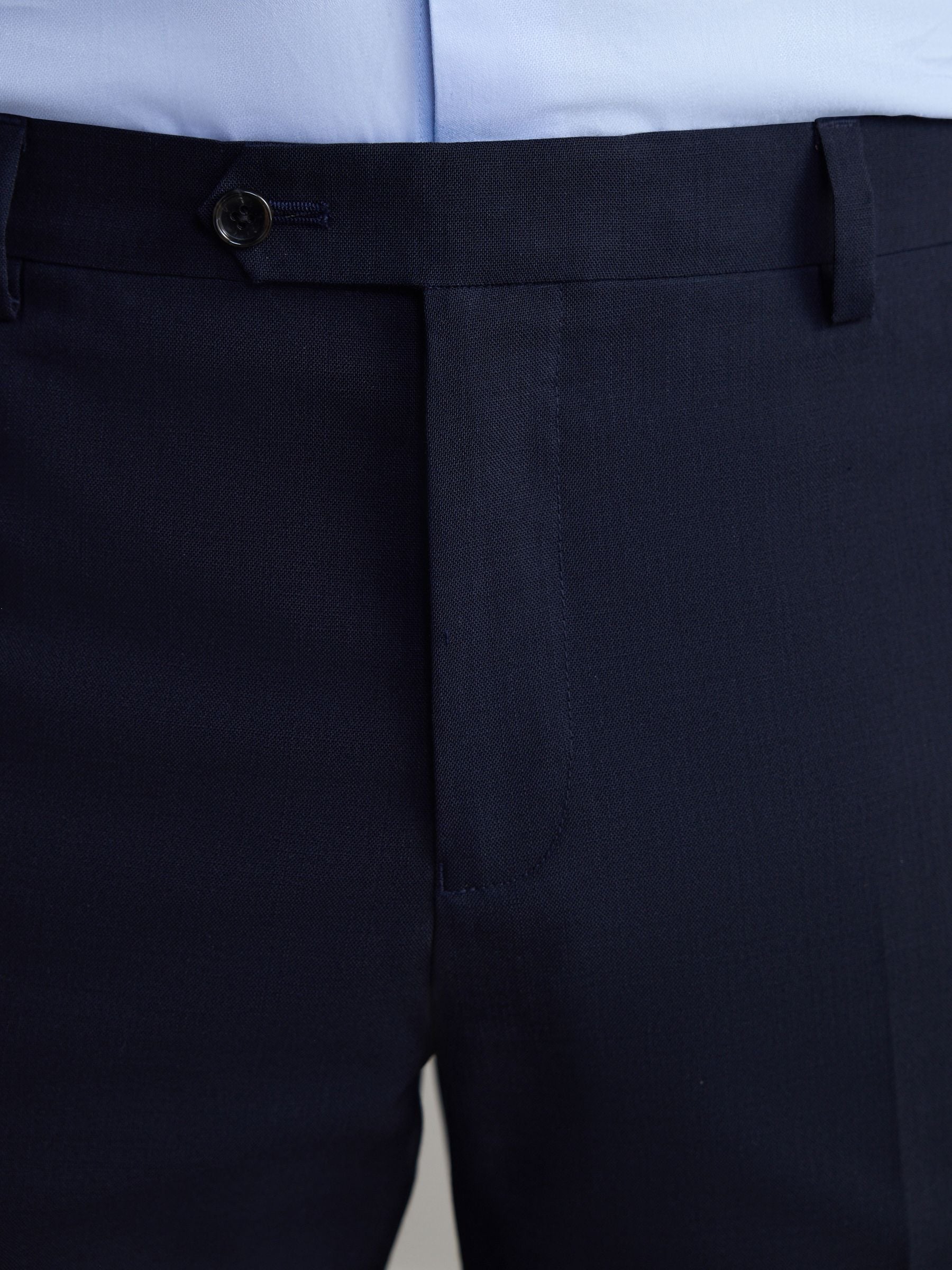 Buy Navy Blue Regular Fit Signature Nova Fides 100% Italian Wool