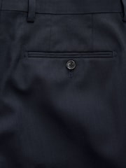 Navy Blue Regular Fit Signature Nova Fides Wool Trousers - Image 8 of 9
