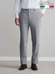 Grey Regular Fit Signature Nova Fides Wool Trousers - Image 10 of 10