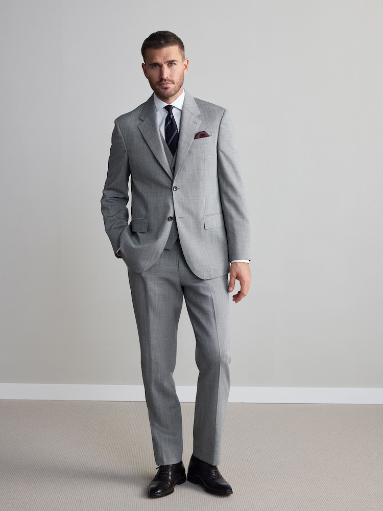 Grey Regular Fit Signature Nova Fides Wool Trousers - Image 2 of 4