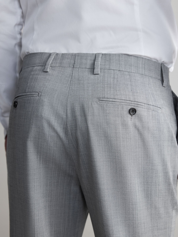Grey Regular Fit Signature Nova Fides Wool Trousers - Image 4 of 4