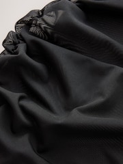 Black Short Sleeved Asymmetrical Mesh Top - Image 7 of 8