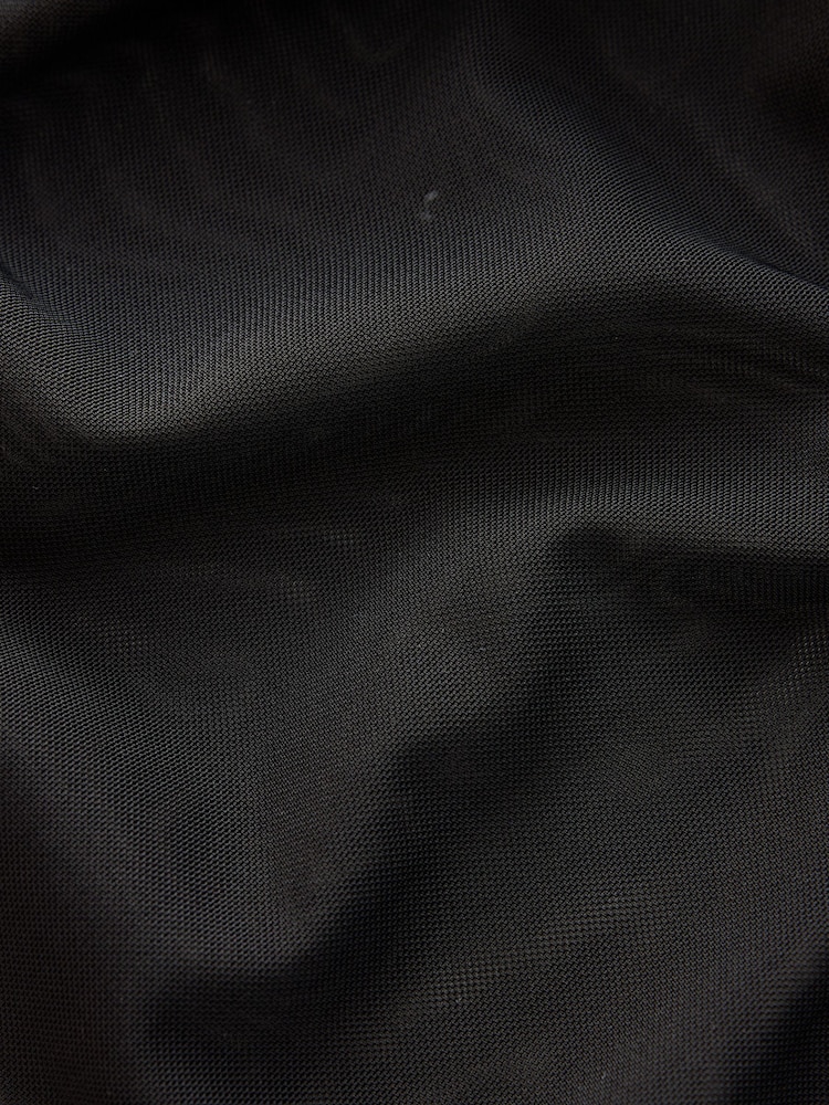 Black Short Sleeved Asymmetrical Mesh Top - Image 8 of 8